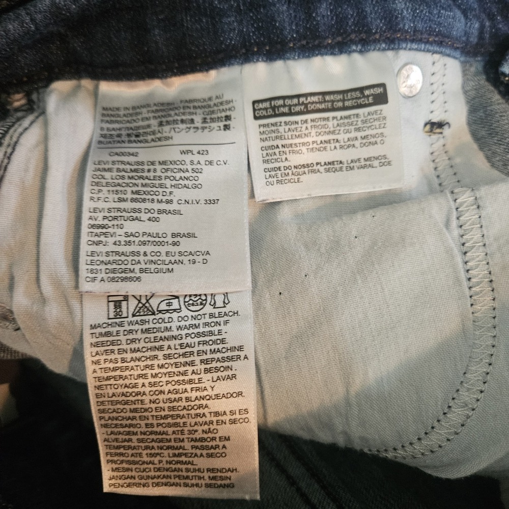 Levi's 505 Womens Jean Stretch Straight Leg Dark Wash Sz 10 - Picture 9 of 12